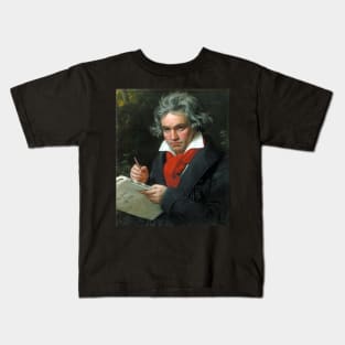 Portrait of Ludwig van Beethoven painting by Joseph Karl Stieler Kids T-Shirt